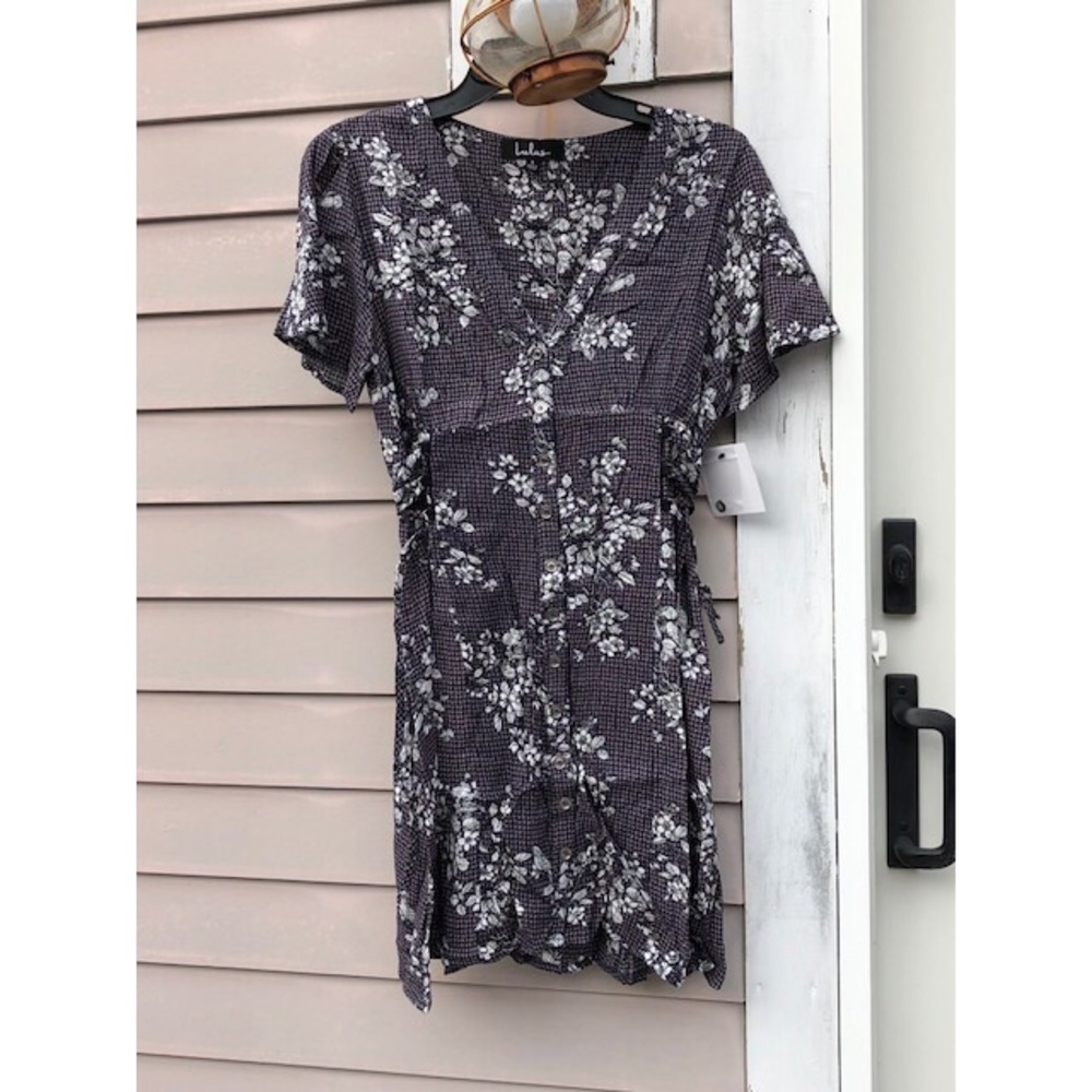 Lulu’s Navy & Lavender Mini Dress Size Small - Picture 3 of 7